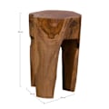 Miniatyrbillede 4 af 4: 3-benet skammel 26x26x40 cm i brun teak kastanj