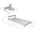 Miniatyrbillede 3 af 4: Lit enkelt i træ - Benlemi - DRØMMENDE - Hvid - 120x180cm - 1 plads Vit