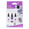 Miniatyrbillede 1 af 6: Polyform - ALSTNT1 - Sculpey Liquid Basics 3/pkg-Klar, Sort, Hvid Transparent, svart, vit