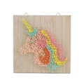 Miniatyrbild 1 av 2: Konsttavla i trä för att göra Unicorn 22 x 22 cm - Flerfärgad Flerfärgad