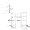 Pikkukuva 6 / 6: Vaatekaappi 4 saranoitua ovea + 6 laatikkoa - Lastulevy - Matta valkoinen - P 206,5 x S 60 x K 200 cm - JUPITER Vit