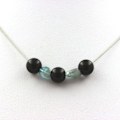 Miniatyrbillede 1 af 3: Collier - A Bijoux - Agat sort 8 mm - Apatit fra Brasilien - Rustfrit stål - Længde efter valg Svart