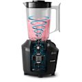 Miniatyrbillede 5 af 6: Blender - PHILIPS - Daglig HR2041/41 - 4 ProBlend blade – Maksimal kapacitet på 1,9L – 450 W - 1 hastighed - Pulsfunktion - Sort