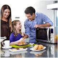 Pikkukuva 5 / 5: SHARP R-922STWE - Ruostumattomasta teräksestä valmistettu mikroaaltouunigrilli - 32 L - 1000 W - Grilli 1100 W - Uuni 2500 W - Vapaasti seisova Rostfritt stål