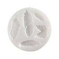 Pikkukuva 1 / 3: Silicone-muotti - JOUKKO JUhLiTuKSEn - Mini - Teema höyhenet - Joustava - Helppo irrottaa Vit