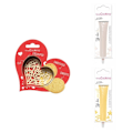 Miniatyrbillede 2 af 3: Hjertepræget kiksesæt + 2 hvide og pastelgule chokoladepenne Grå