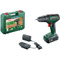 Miniatyrbillede 1 af 4: Bosch akku bore-skruetrækker - UniversalDrill 18V 40Nm + 1 1,5 Ah batteri, 1 oplader, 1 dobbelt skruetrækker bit og æske