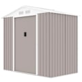 Miniatyrbillede 3 af 5: Metal havekøb 2,71 m² - 213 x 127 x 195 cm - PLUTON - Inkluderet fundamentkit, 2 skydedøre - Taupe Mol