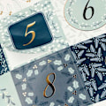Pikkukuva 2 / 4: Adventtikalenteritarrat - Loistava joulu - 5 x 5 cm - 24 kpl Blå