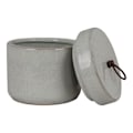 Pikkukuva 1 / 3: Harmaa pyöreä keraaminen ruukku kannella Ø 10,5 x 10 cm Grå