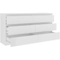 Miniatyrbillede 5 af 6: CHELSEA 6 Skuffe Kommode - Mat hvid farve - L 154 x D 42,2 x H 79,9 cm Matt vit
