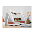 Miniatyrbillede 2 af 4: NAKANA børne tipi seng - massivt træ - hvid - 90 x 180 cm Vit