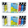 Miniatyrbillede 2 af 4: 2 æsker med 5 rør gouachemaling + palet - 5 x 10 ml Flerfärgad