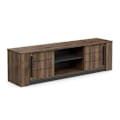 Miniatyrbillede 1 af 6: MONACO TV skab - 2 skydelåger + 3 hylder - Eg og sort træ indretning - L184,5 x D42,3 x H51,8 cm - DEMEYERE Salong ek/svart