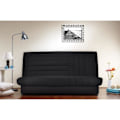 Miniatyrbillede 2 af 4: COMFORT BULTEX 3-personers sovesofa - Sort stof - Fremstillet i Frankrig - L 192 x D 95 cm - BEIJA Svart