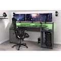 Miniatyrbillede 6 af 6: Gaming gaming skrivebord - Partikelpaneler - Shadow grå og sort - L 180 x D 67 x H 92 cm - PARISOT Grå