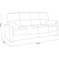 Pikkukuva 4 / 6: 3-istuttava vuodesohva - Taupe - 17 cm patja - L223 x S96 x K 103 cm - MEGAN Mol
