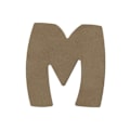 Pikkukuva 1 / 3: Iso kirjain M MDF-puuta koristeluun - 8 cm kastanj