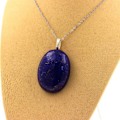Miniatyrbillede 2 af 2: Sten og mineraler. Lapis Lazuli halskæde. 71,82 øre. Oval form.. Blå