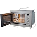 Miniatyrbillede 3 af 6: CONTINENTAL EDISON CEMO25GE2 Sølv indbygget grill mikroovn L59,5 x H38,8 x D40 cm 25L