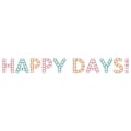 Miniatyrbillede 1 af 2: Maskeringstape 10 m x 1,5 cm - Happy Days Vit med färgglada ord
