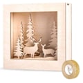 Miniatyrbillede 1 af 2: Kit træramme juleforest 20 x 20 cm + gyldent glimmer masking tape 5 m Beige