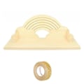 Miniatyrbillede 1 af 2: Reol i træ Regnbue 40 cm + 5 m glitrende guld maskeringstape Beige