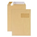 Miniatyrbillede 1 af 2: Kraftpapirpung med vindue - 22,9 x 32,4 cm kastanj