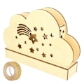 Miniatyrbillede 1 af 2: Lampe nuage træ til dekoration 25 x 13,7 cm + gyldent glitter masking tape 5 m Beige