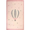 Miniatyrbillede 2 af 4: Tæppe - MONGOLFIERE - Rosa - 80x150 cm - Antiskrid - Maskinvaskbar - Blød at røre ved Rosa
