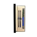 Miniatyrbillede 4 af 4: Stylo - ABIJOUX - Grenat Tsavorite brut - Couleur blå - Sort blæk - Medium spids Blå