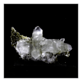Miniatyrbillede 1 af 3: Sten og mineraler. Kvarts med Byssolite + Epidote indeslutninger. 62,0 ct. Envers de Chamrousse, Isère, Frankrig.