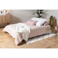 Miniatyrbillede 3 af 6: COMFORT BULTEX Clic clac bænksæde - Grå stof + lyserøde pyntepuder - L193 x D95 cm Ljusgrå + Rosa kuddar