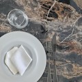 Pikkukuva 4 / 4: Pöytä 70 x 70 cm Rooma bistro kiiltävää suonimarmoria Svart