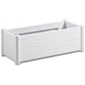 Miniatyrbillede 1 af 2: STEFANPLAST Rektangulær blomsterkasse - Træfinish - 100x43xH35cm - 80L - Hvid Vit