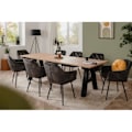 Miniatyrbillede 2 af 6: GRANADA udtrækbart spisebord - Industriel stil - 6/10 personer - 2 udtræk 40 cm - L 157/237 x D 90 x H 75 cm - Eg/sort hantverkare ek / svart