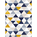 Miniatyrbillede 1 af 4: Tæppe - TRENDY - Triangle - Antiskrid - Maskinvaskbart - 120x180cm Blå/gul