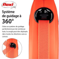 Miniatyrbillede 5 af 6: TRIXIE flexi XTREME remsnor - Str. L - 8m - Sort og orange svart/orange