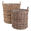 Pikkukuva 2 / 4: House Nordic Round korit 2 kpl Ivy Rattan kubu kastanj