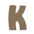 Pikkukuva 1 / 3: Iso kirjain K MDF-puusta koristeluun - 8 cm kastanj