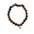 Miniatyrbillede 1 af 6: Sten og mineraler. Schorl Tourmaline armbånd fra Brasilien + 8 mm træperler. Fremstillet i Frankrig. Svart