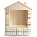Miniatyrbild 1 av 3: Julkalender hus i trä 48 x 38 cm Beige