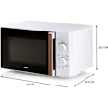 Miniatyrbild 4 av 6: DOMO DO2720 mikrovågsugn - 20L - 700W - 35 min timer - Avfrostningsfunktion - L44 x D35,8 x H 25,8 cm - Vit träfinish Vit