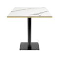 Miniatyrbillede 1 af 4: Bord 70 x 70 cm - MilanT model hvid marmor med messingkanter Vit