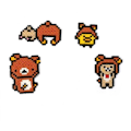 Miniatyrbild 1 av 3: Mini Ironing Bead Kit - Rilakkuma - 4 kawaii perlou tecken - Brun/flerfärgad Flerfärgad