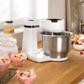 Miniatyrbillede 5 af 5: Køkkenmaskine Serie 2 BOSCH - Foodprocessor - 700W - 4 hastigheder + turbo - 3,8 L røreskål i rustfrit stål - 1,25 L blender - Hvid