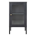 Miniatyrbillede 2 af 4: Lille buffét 1 dør 38x35x70 cm i glas og sort metal Svart