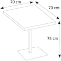 Miniatyrbillede 4 af 4: QUADRATO enkelt spisebord - 4 personer - Eg og sort melamin - L70 x H75 x D70 cm Artisan Ek / Svart