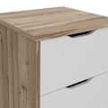 Miniatyrbillede 6 af 6: 4-skuffers kommode - I spånplade - Eg og hvid indretning - Moderne - L 45 x D 42 x H 108 cm Matt vit / Naturlig ek
