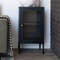 Miniatyrbillede 1 af 4: Lille buffét 1 dør 38x35x70 cm i glas og sort metal Svart